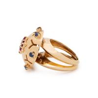 RETRO, YELLOW GOLD, DIAMOND, RUBY AND SAPPHIRE SET