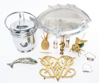 A Large Assortment of Glass and Metal Barware Height of tallest 12 3/4 inches. — MID TO LATE 20TH CENTURY