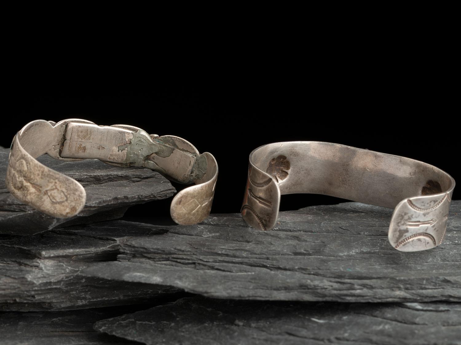 Navajo Silver and Turquoise Cuff Bracelets
