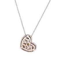 DIAMOND AND COLORED DIAMOND HEART PENDANT/ NECKLACE