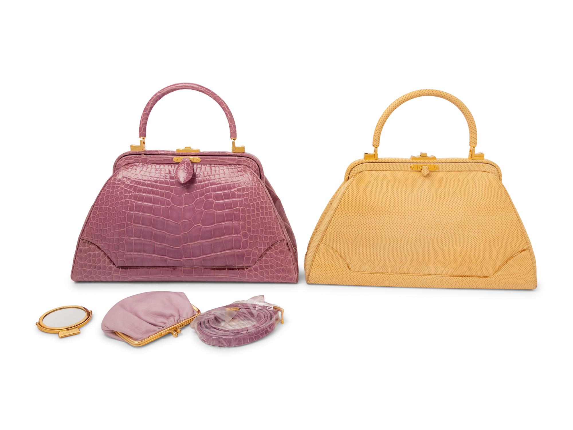 Two Judith Leiber Exotic Skin Handbags