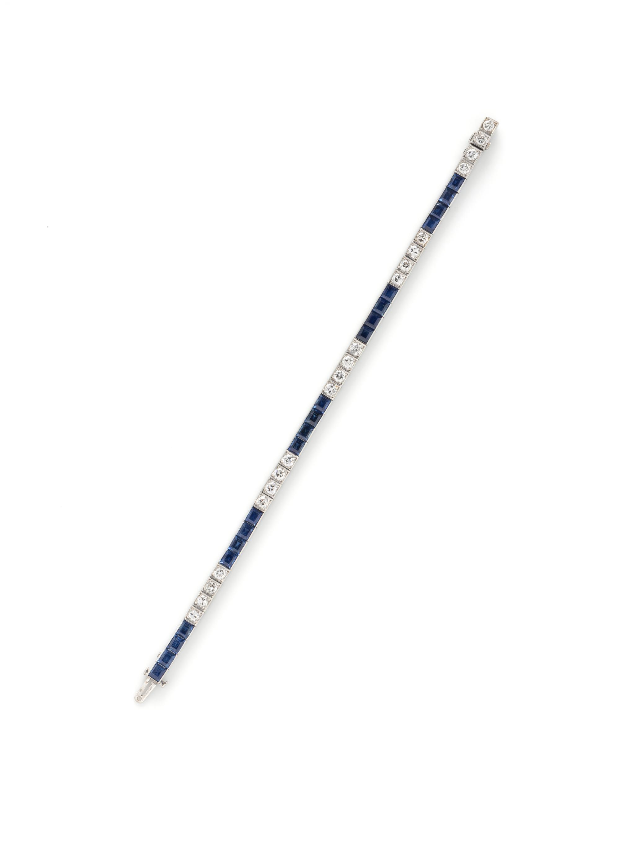 ART DECO, DIAMOND AND SAPPHIRE BRACELET