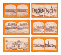 [CIVIL WAR]. A group of 24 stereoviews featuring scenes around Virginia including artillery, fortifications, Confederate prisons, and other subjects. Hartford, CT: Taylor & Huntington, ca 1890s.