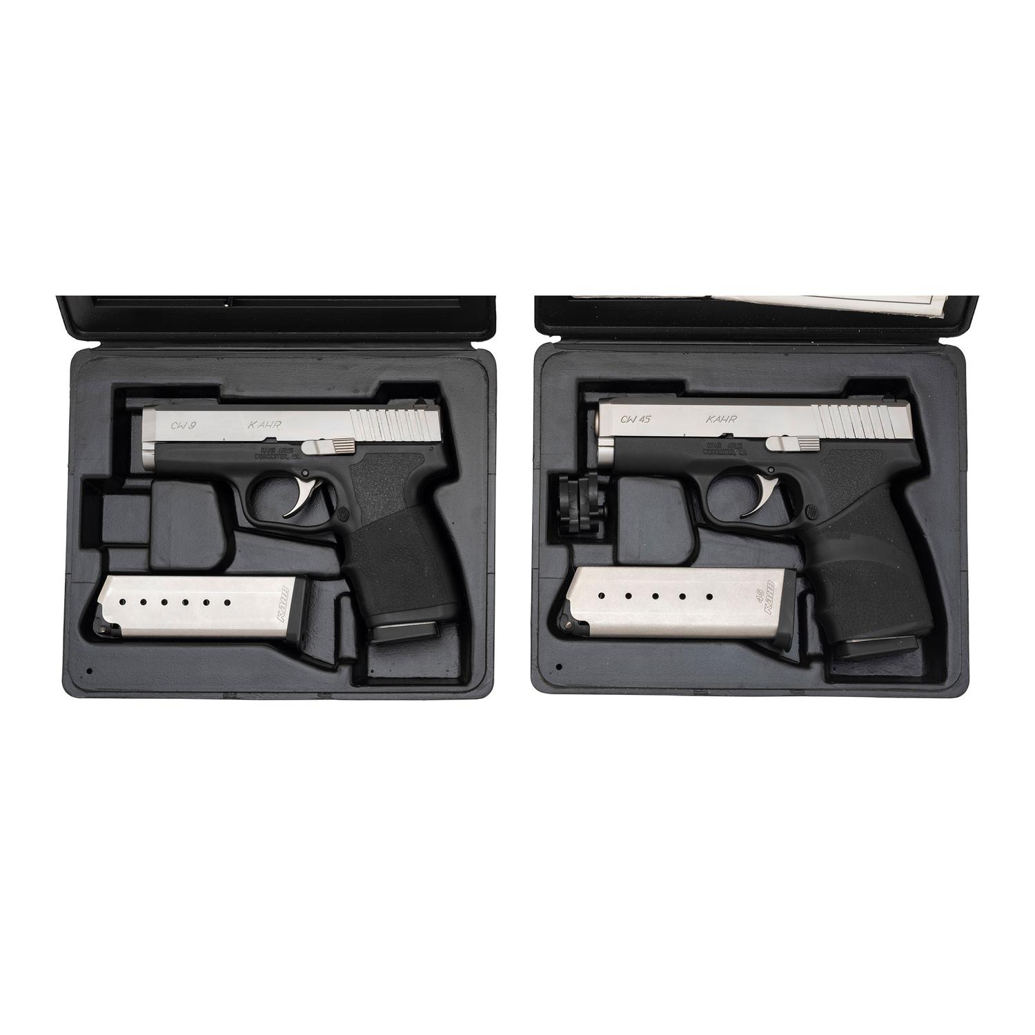 * Lot of Two Kahr Arms Pistols: CW45 in Box and CW9 in Box with Accessories