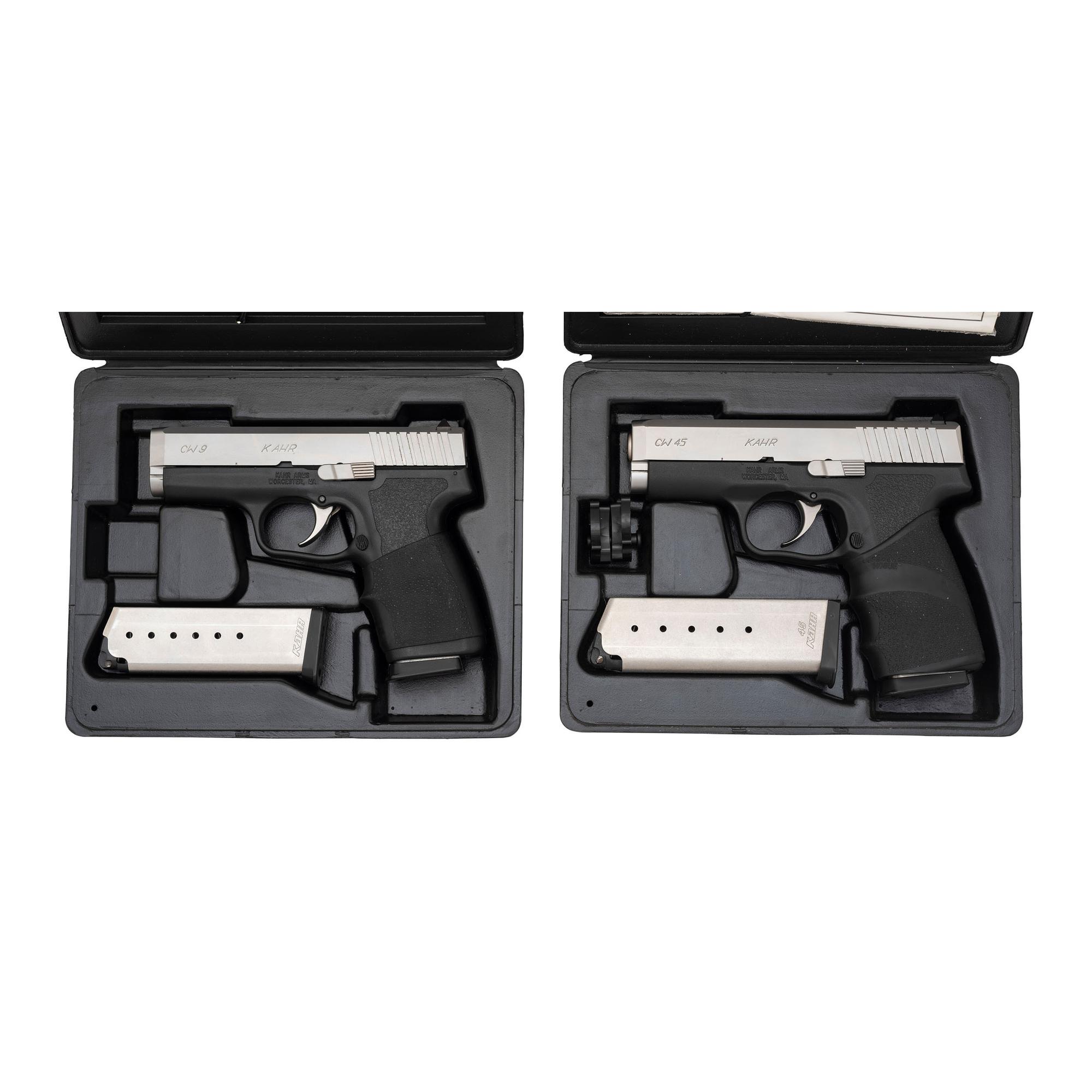 * Lot of Two Kahr Arms Pistols: CW45 in Box and CW9 in Box with Accessories