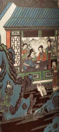A Chinese Coromandel Lacquer Eight-Panel Floor Screen