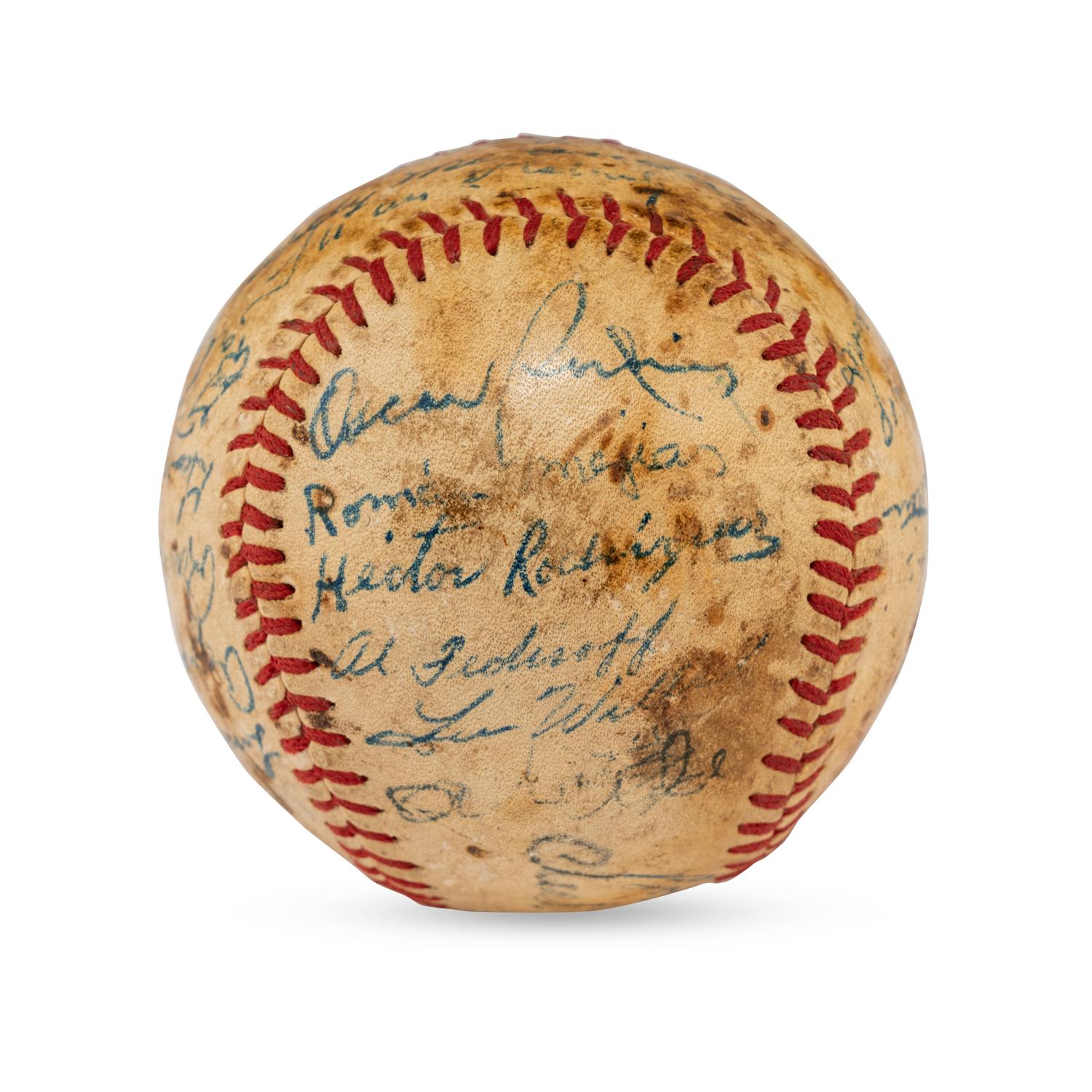 A 1955 Almendares Blues Team Signed Autograph Baseball