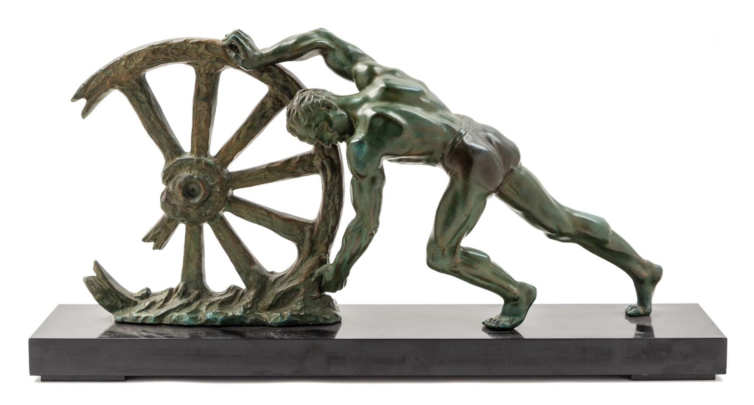 A Continental Bronze Figure Height 13 x width 27 inches. — EARLY 20TH CENTURY