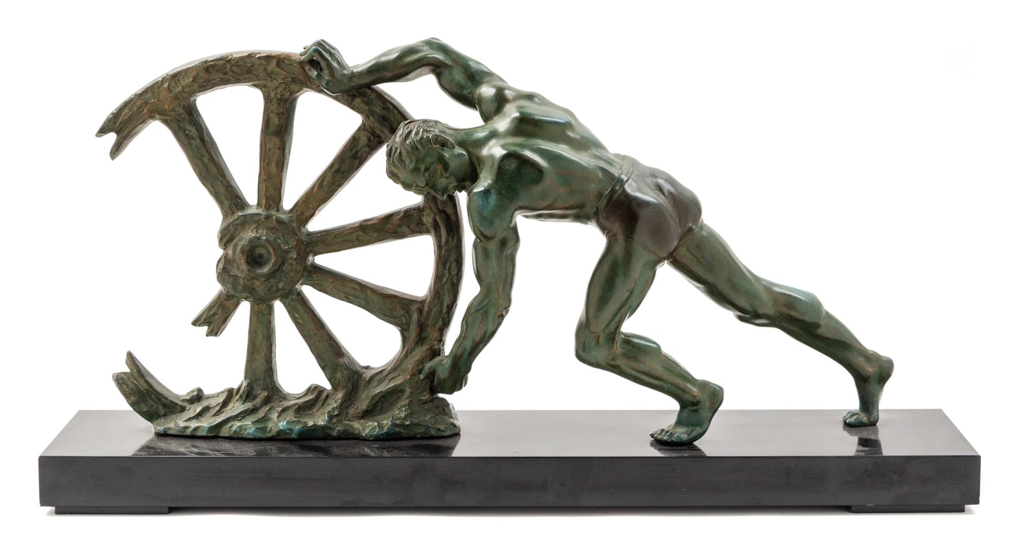 A Continental Bronze Figure Height 13 x width 27 inches. — EARLY 20TH CENTURY