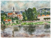 André Dunoyer de Segonzac, (French, 1884-1974), Seine sur la Triel, 1960