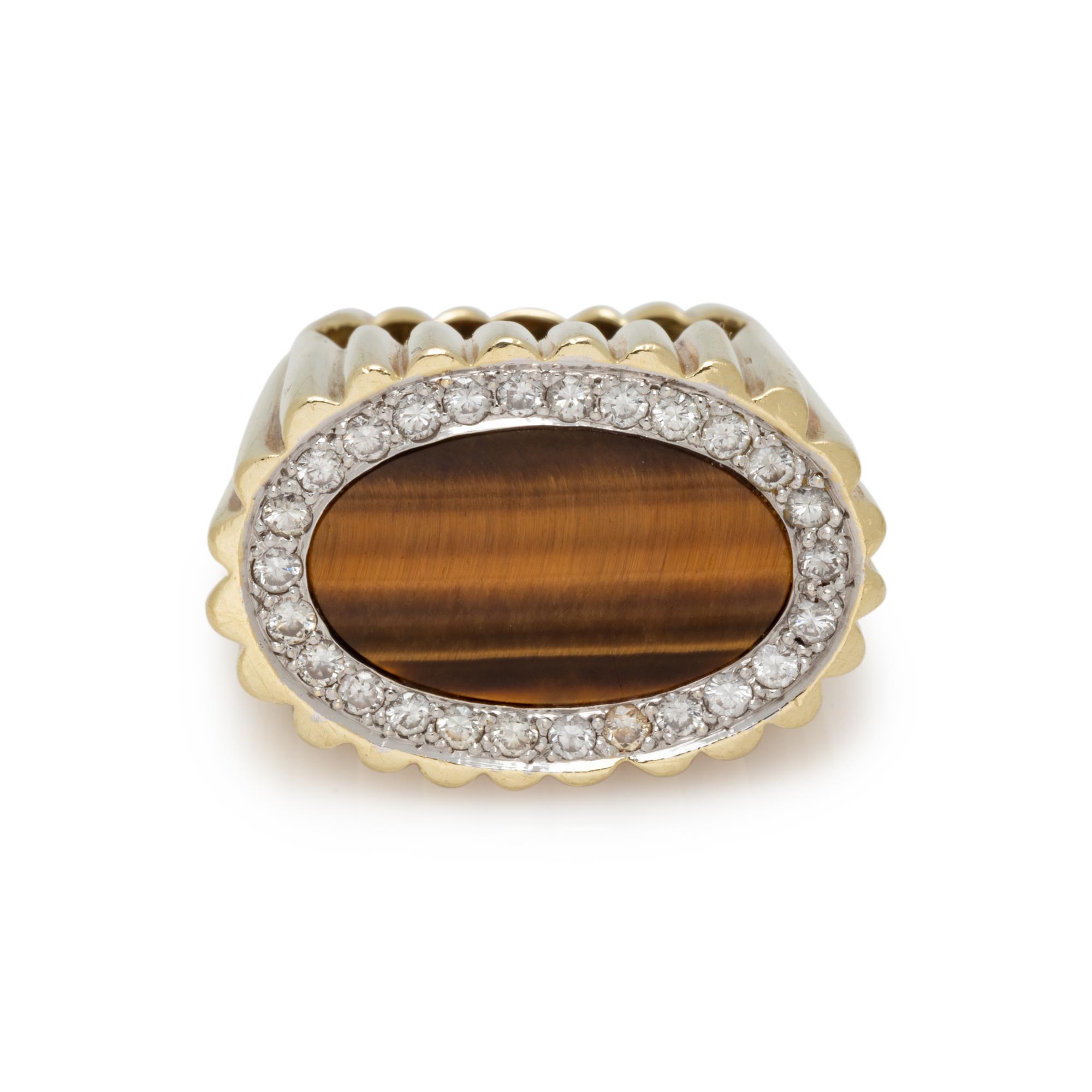LA TRIOMPHE, TIGER'S EYE AND DIAMOND RING