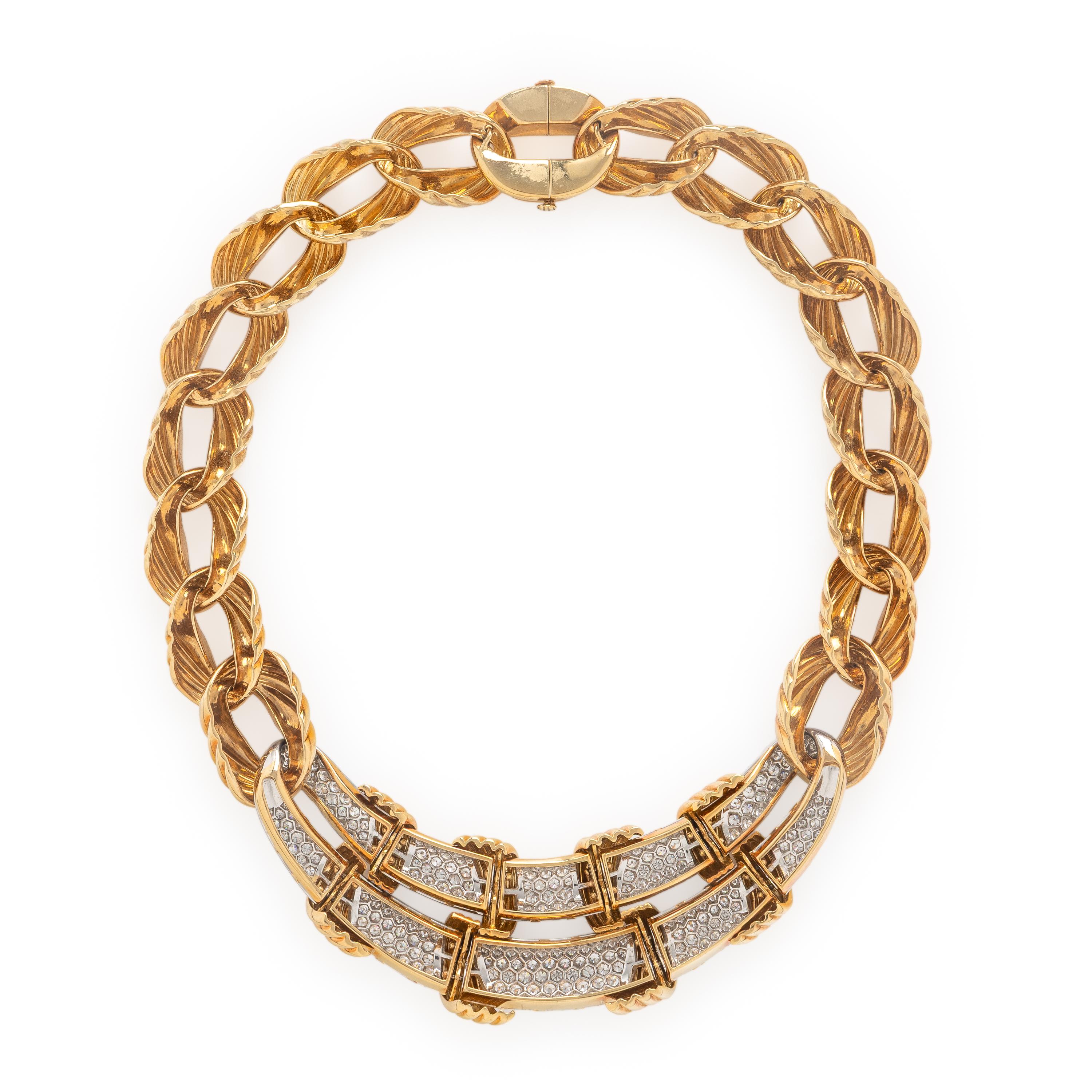 Bicolor Gold and Diamond Necklace