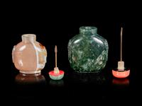 Two Chinese Hardstone Snuff Bottles