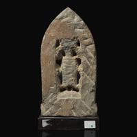 A Small Nepalese Carved Stone Stele Depicting Lakshminarayana, 17th Century