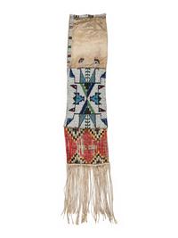 Sioux Beaded Hide Tobacco Bag
