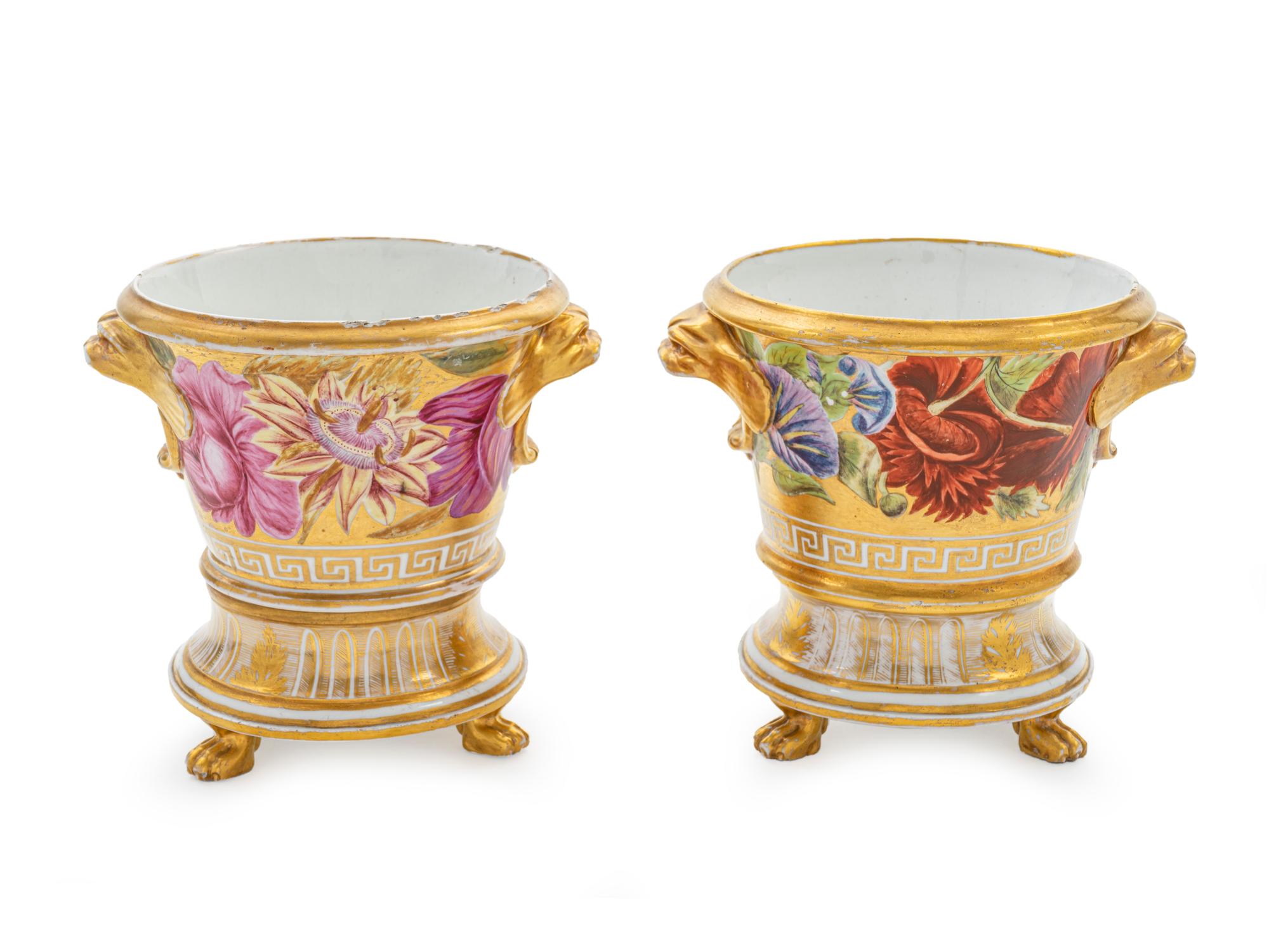 A Pair of Spode Porcelain Cache Pots — C. 1820