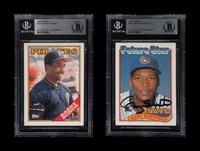 A Group of Barry Bonds and Gary Sheffield Signed Autograph Topps Baseball Cards (Beckett Authentication Services BAS Certified),