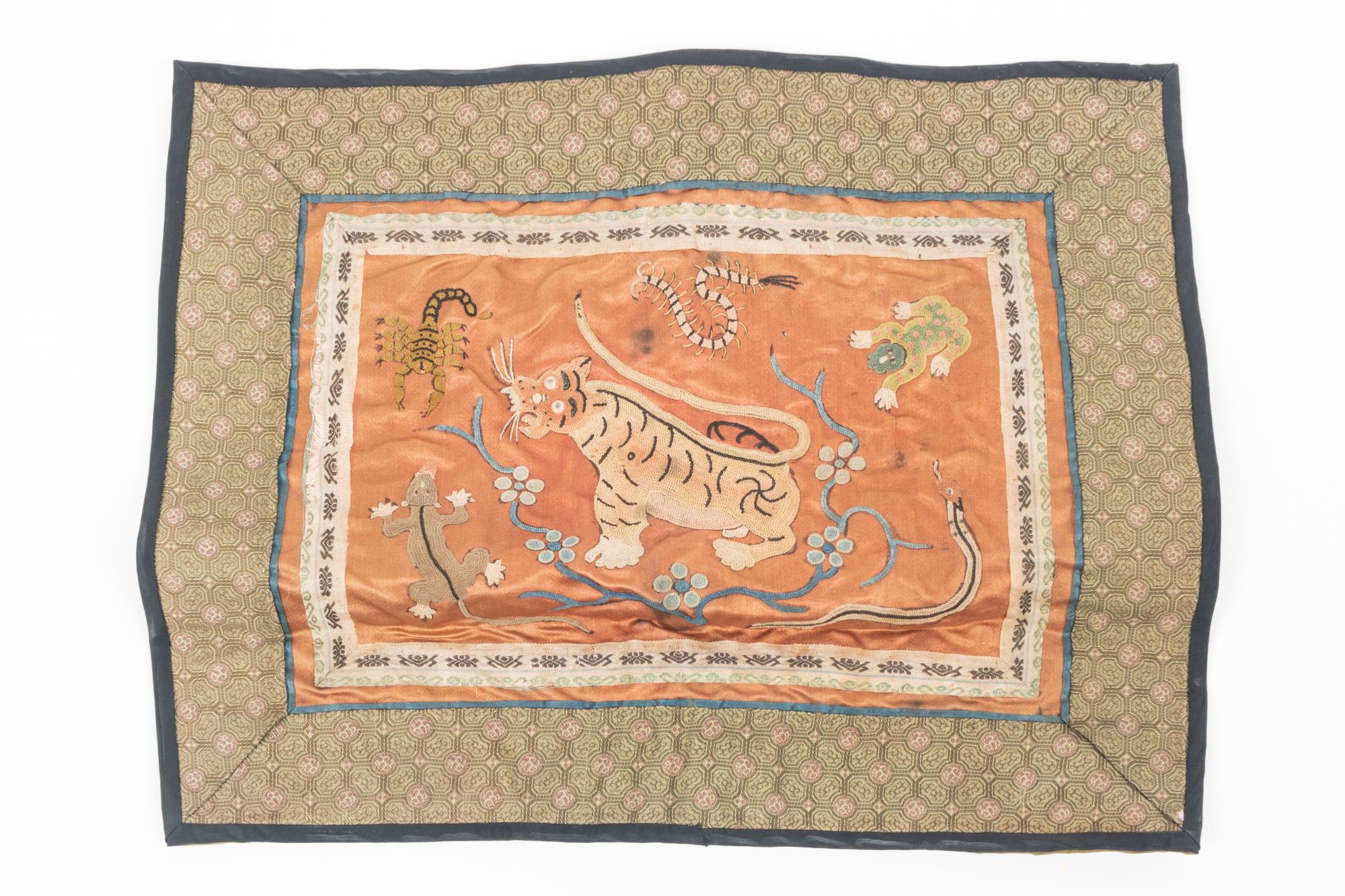 Five Chinese Silk Embroidery Panels