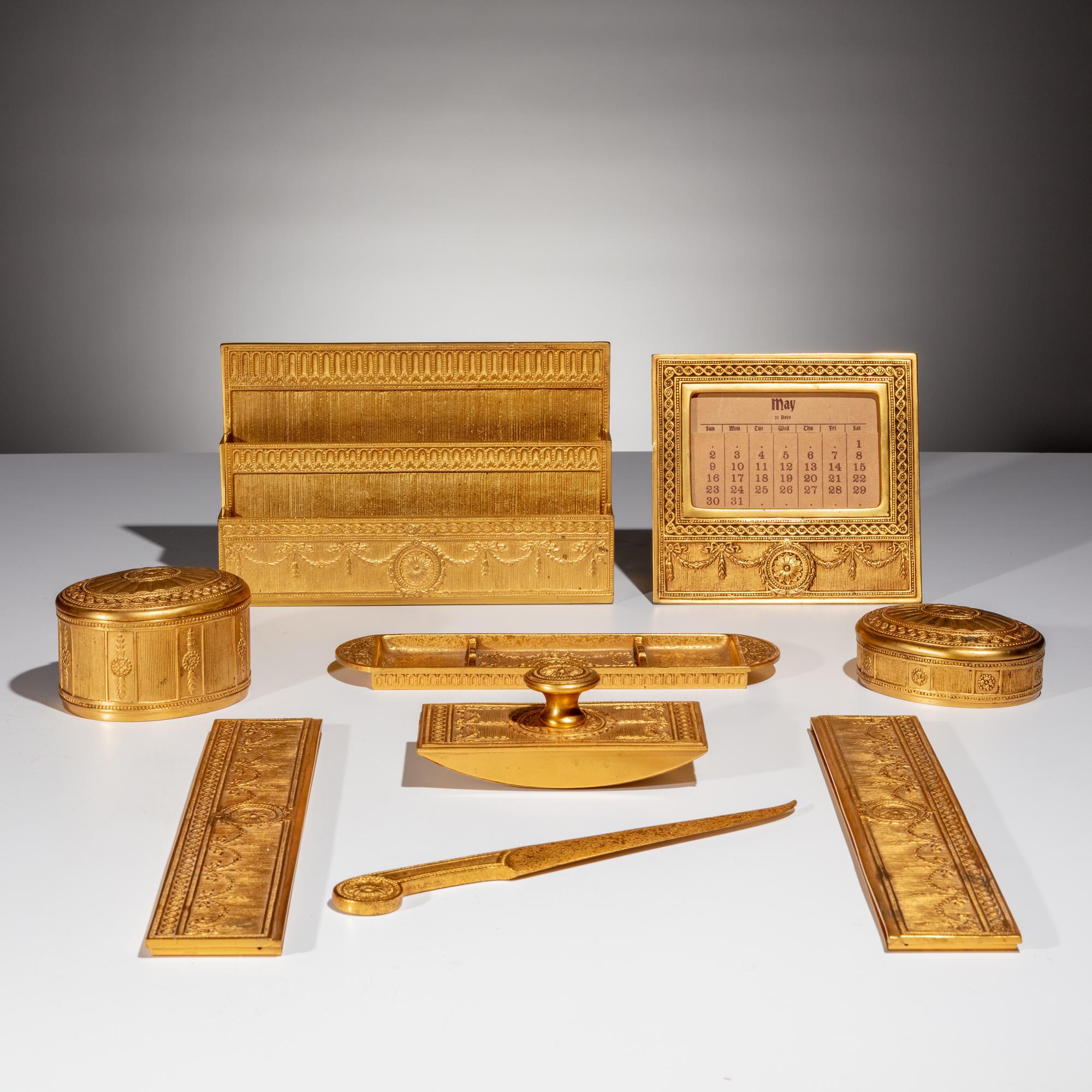Tiffany Studios New York Early 20th Century — Group of Adam Doré Desk Articles, c. 1905
