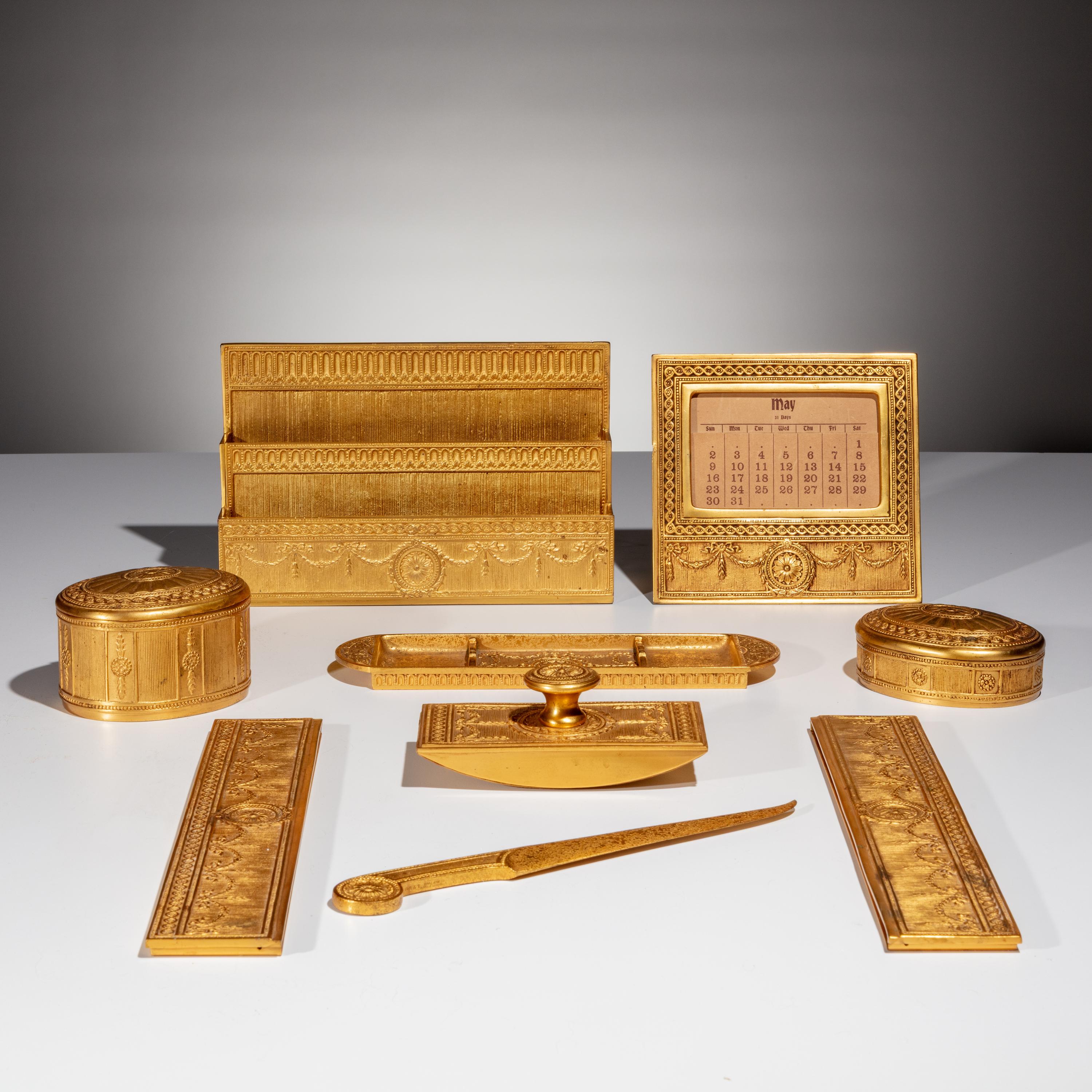 Tiffany Studios New York Early 20th Century — Group of Adam Doré Desk Articles, c. 1905