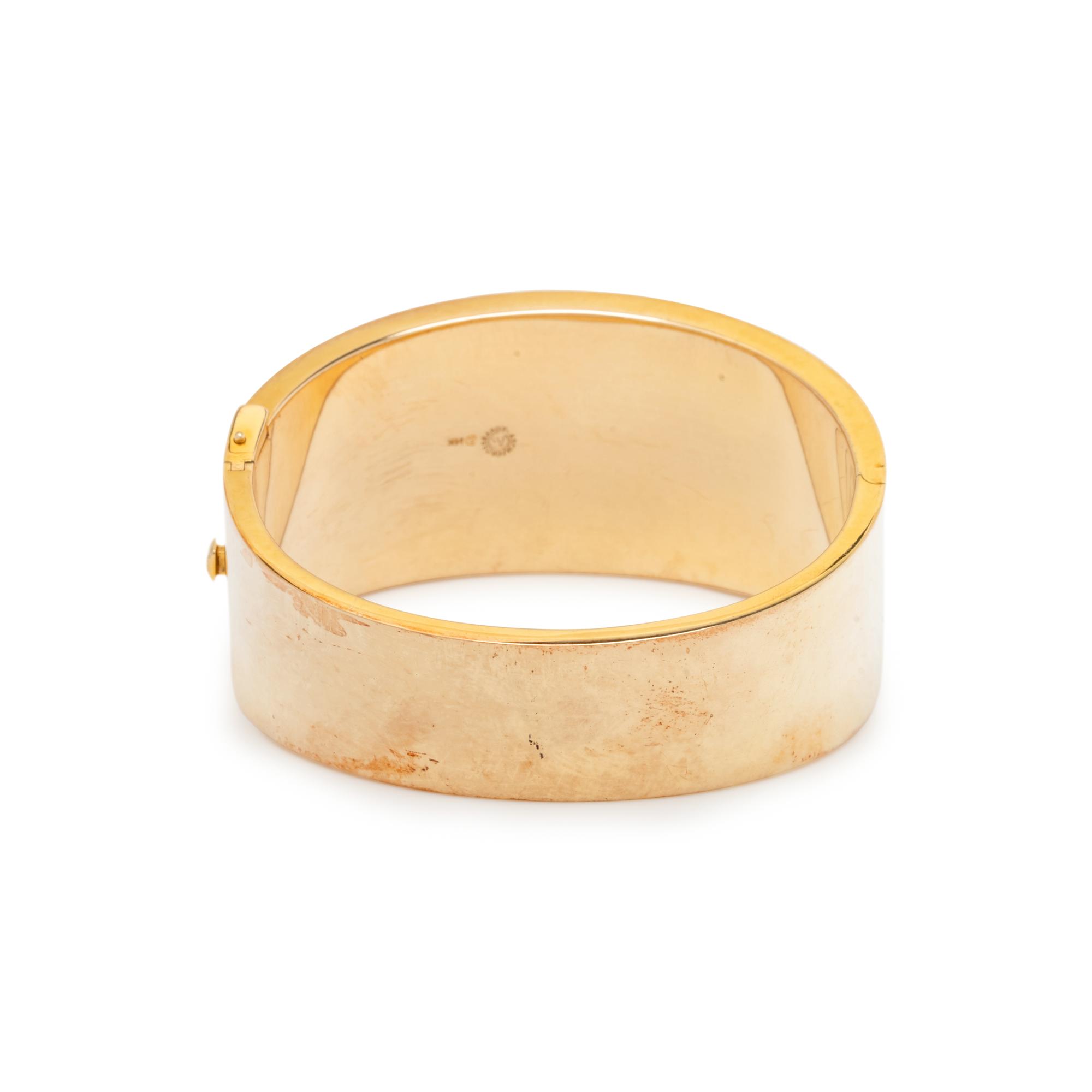 ASCH GROSSBARDT, YELLOW GOLD AND HARDSTONE INLAY BANGLE BRACELET