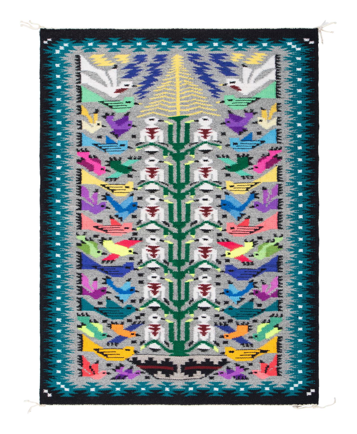 Colorful Navajo Tree of Life Weaving / Rug
