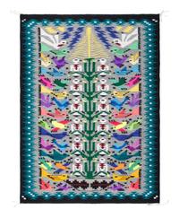 Colorful Navajo Tree of Life Weaving / Rug