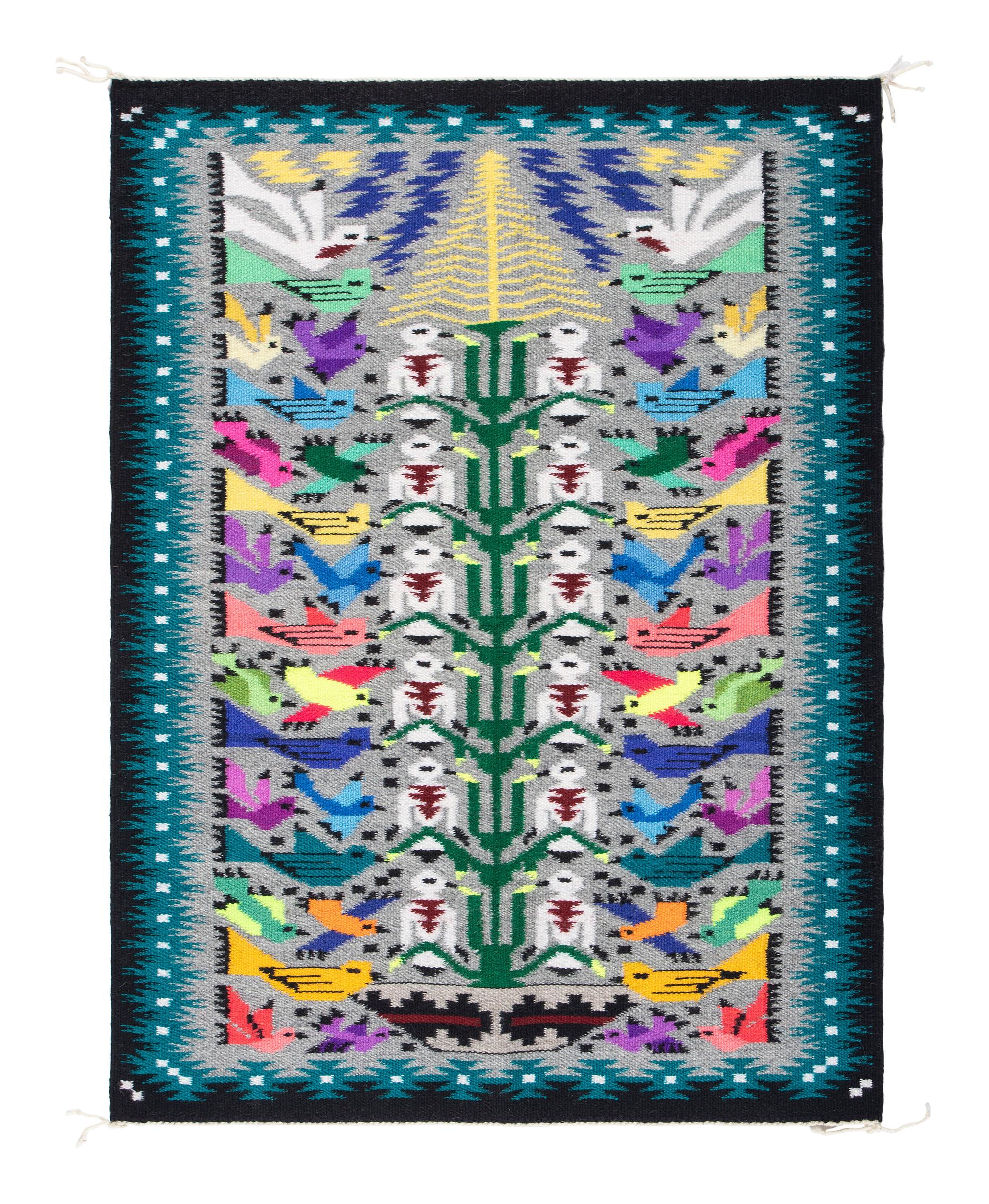 Colorful Navajo Tree of Life Weaving / Rug
