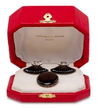 A Silver, Onyx and Glass Demi-Parure, Georgina Ward,
