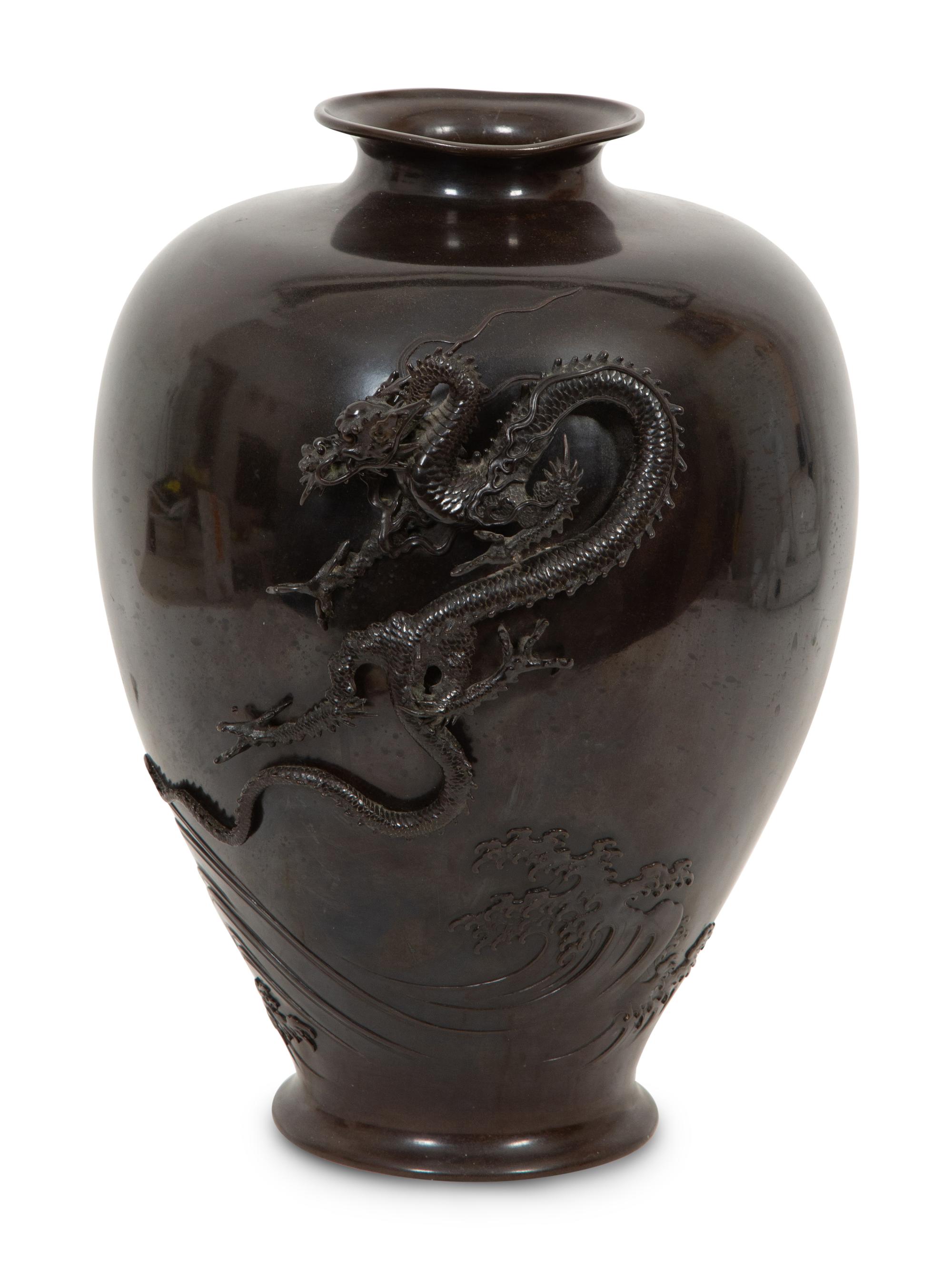 Two Japanese Bronze Vases