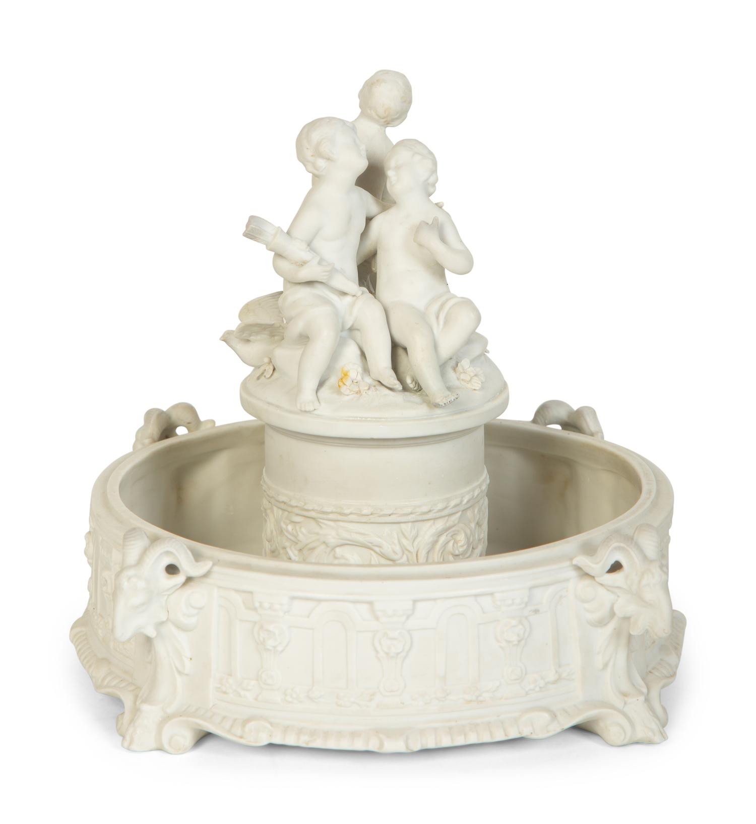 Three Bisque Porcelain Table Articles