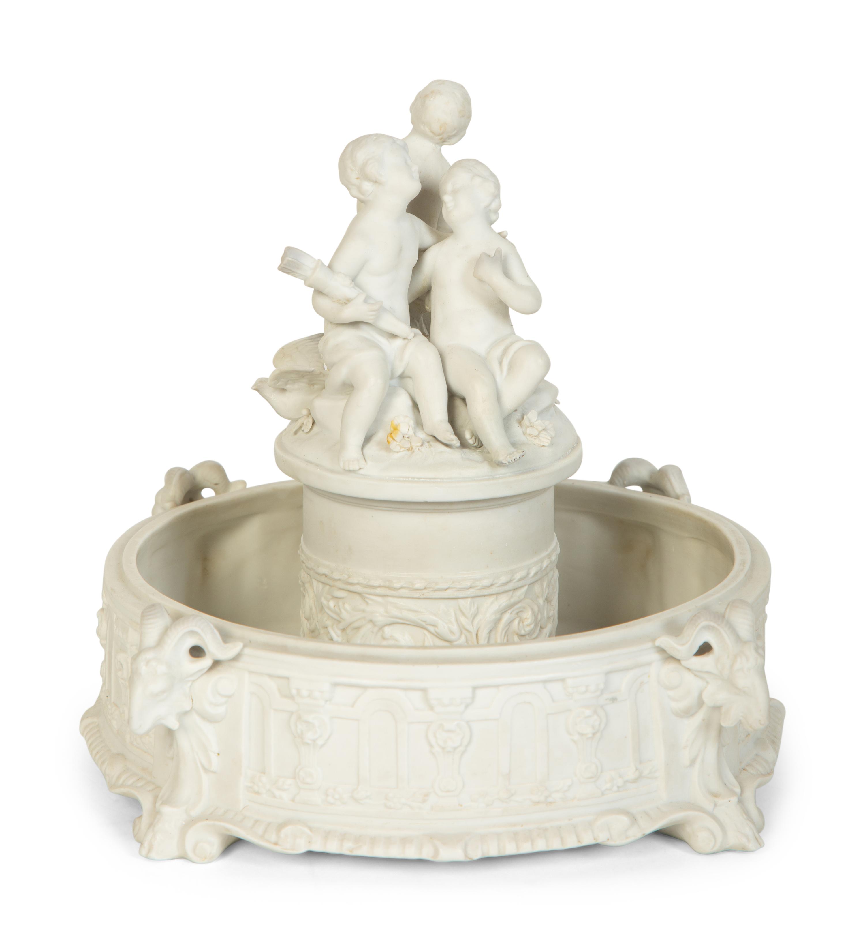 Three Bisque Porcelain Table Articles