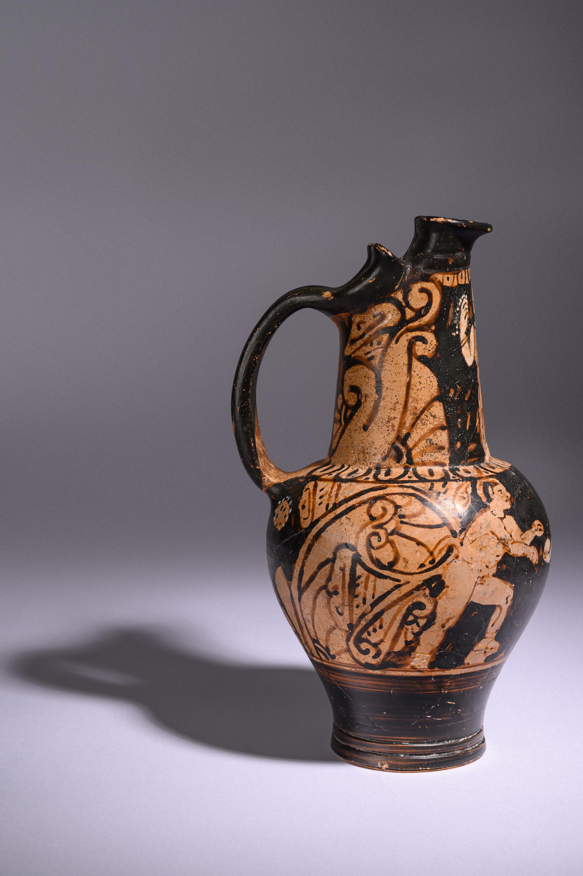 An Etruscan Red-Figured Oinochoe
