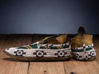 Cheyenne Beaded Hide Moccasins
