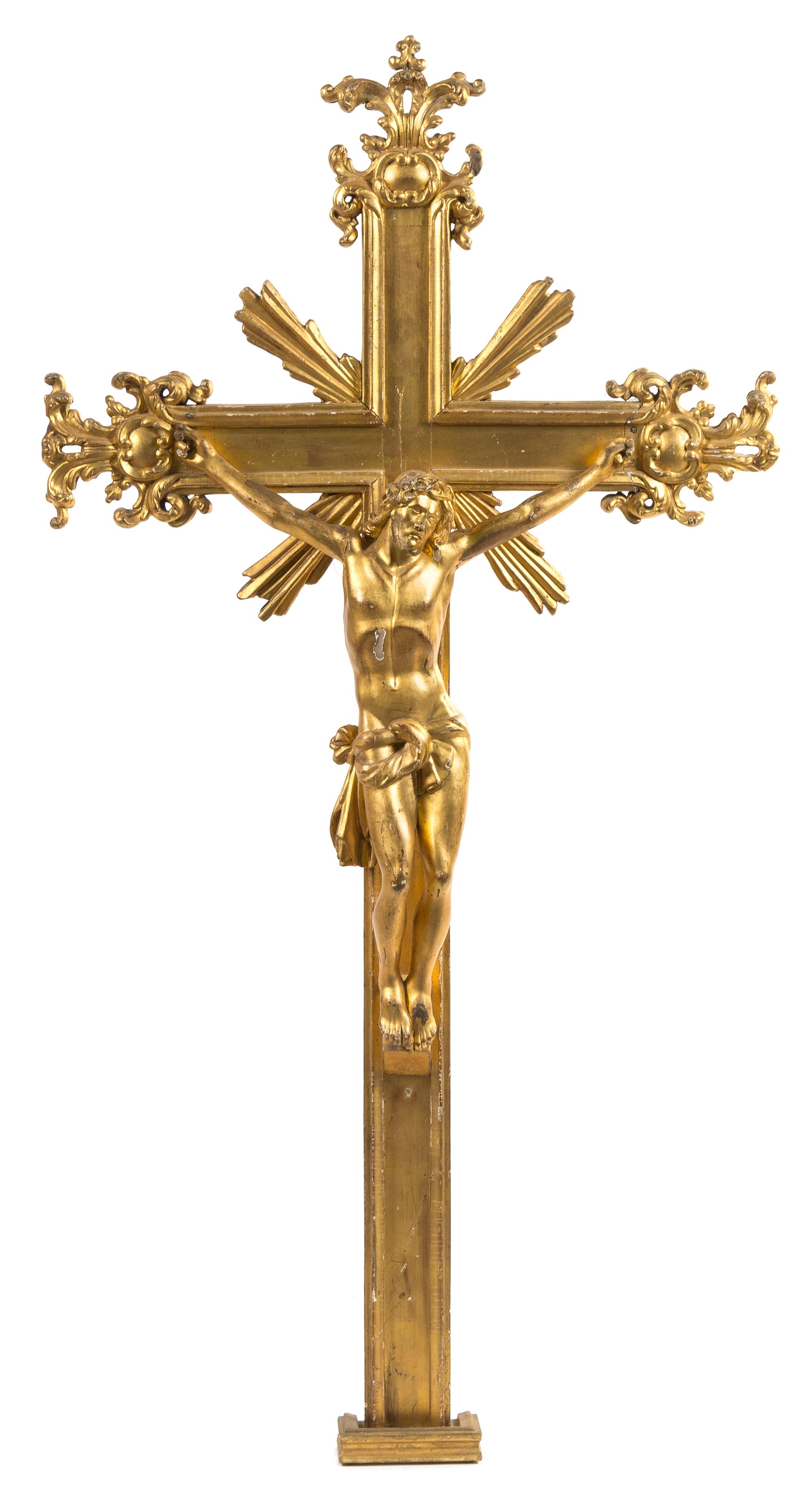 A Baroque Carved Giltwood Corpus Christi Height 58 inches. — BRUSSELS, LATE 18TH CENTURY