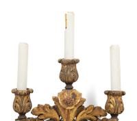 An Italian Baroque Style Giltwood Three Light Wall Sconce