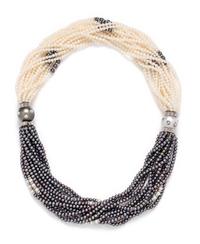 TRIANON, CONVERTIBLE CULTURED PEARL AND DIAMOND NECKLACE/BRACELET SET