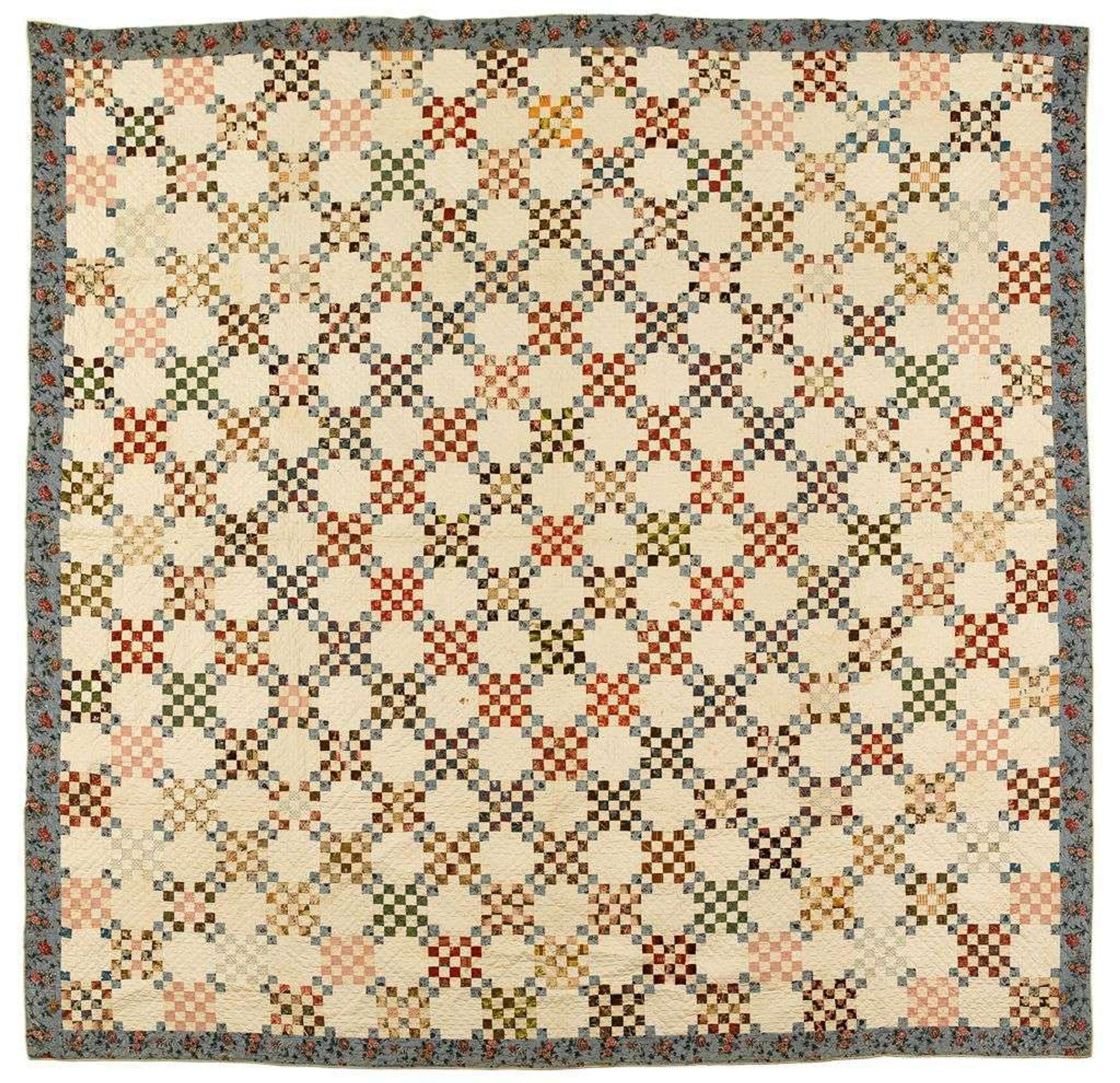 Pieced printed chintz quilt maryland, early 19th century