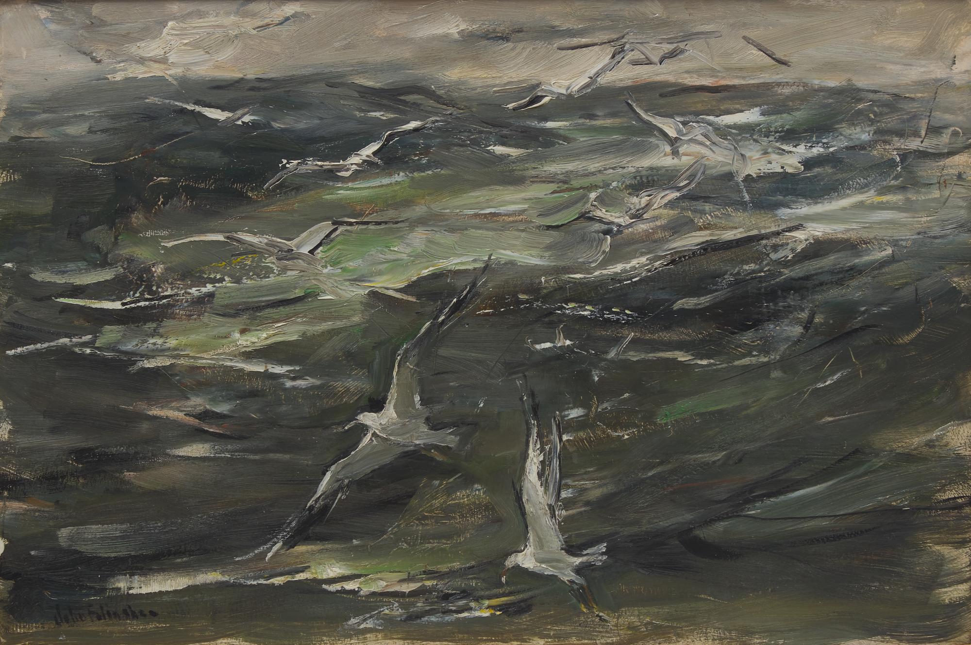 John F. Folinsbee (American, 1892-1972) — Seagulls, 1956