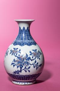 An Iron-Red and Underglaze Blue Porcelain Vase, Yuhuchunping