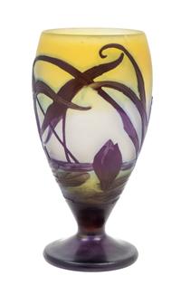 A Galle Cameo Glass Vase Height 7 1/4 inches.