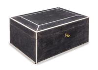A Shagreen Veneered Cigar Humidor Height 5 3/4 x width 13 x depth 9 1/2 inches. — 20TH CENTURY