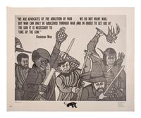 [BLACK PANTHER PARTY]. DOUGLAS, Emory (b. 1943), artist. We Are Advocates of the Abolition of War . San Francisco, CA: Black Panther Party, n.d.
