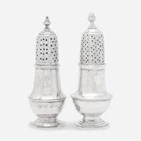 Two silver casters Zachariah Brigden (1734-1787), Boston, MA, circa 1760