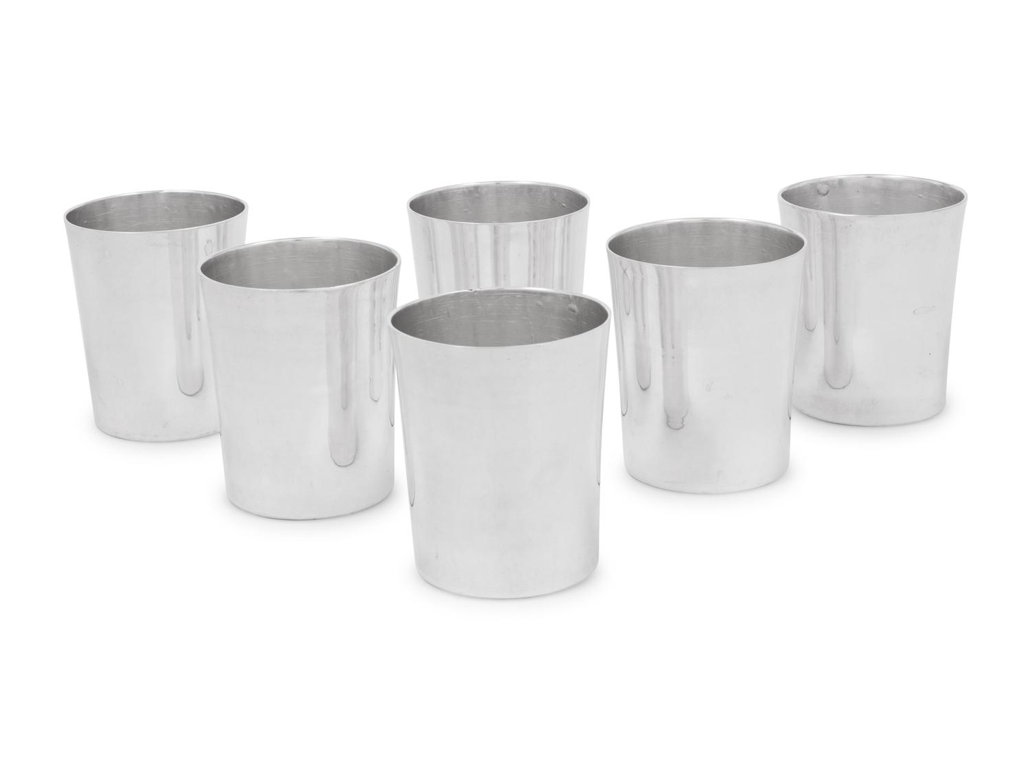 A Set of Six Mexican Silver Julep Cups
