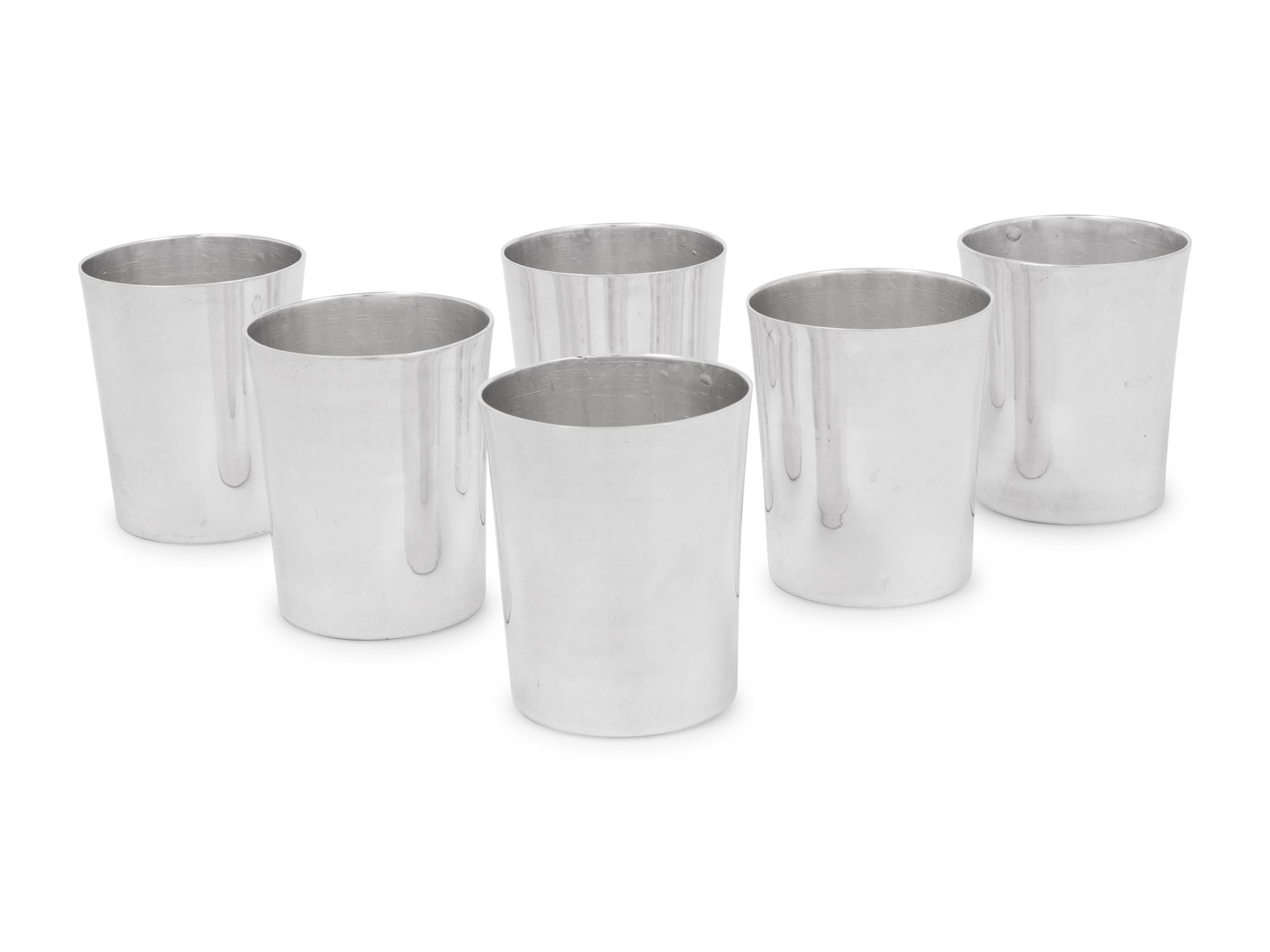 A Set of Six Mexican Silver Julep Cups