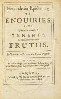 [Science, Medicine, Mathematics] Browne, Thomas. Pseudodoxia Epidemica...