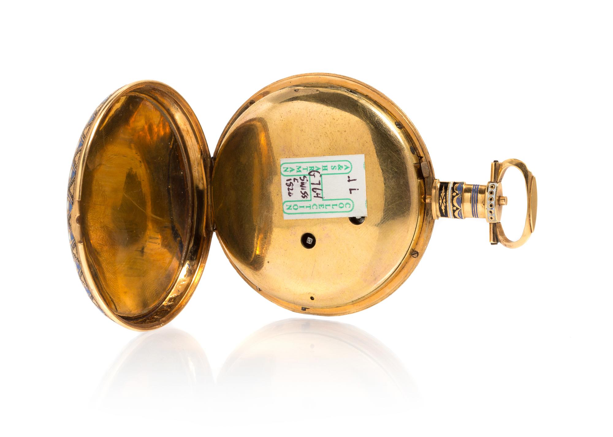 An Exceptional Gold and Polychrome Enamel Open Face Pocket Watch Made For the Chinese Market WILLIAM ILBERY, EARLY 19TH CENTURY, LONDON — WILLIAM ILBERY, EARLY 19TH CENTURY, LONDON, NO.6645