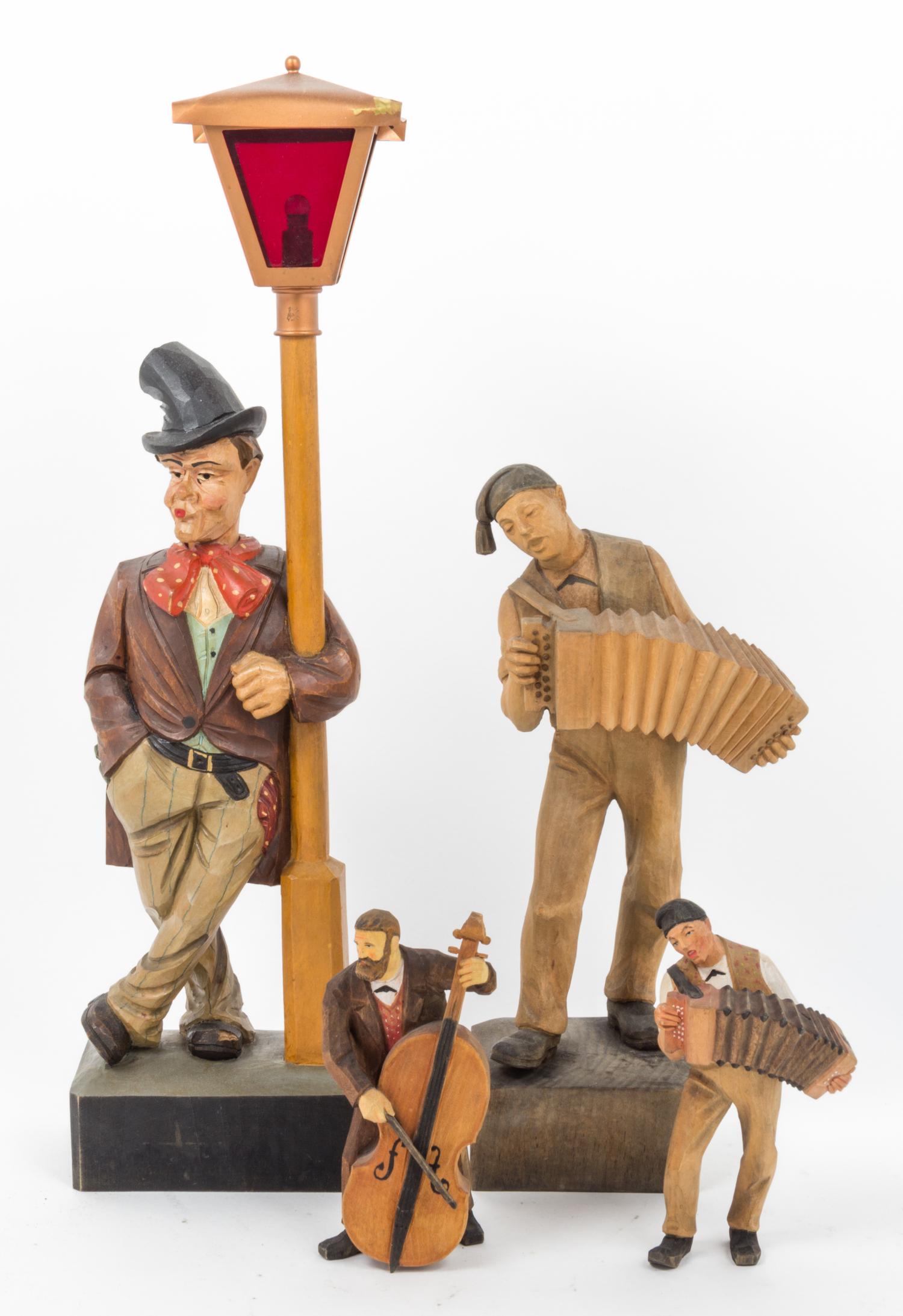 A German Folk Art Whistler Height of first 19 1/2 inches. — 20TH CENTURY