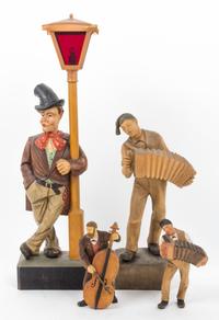 A German Folk Art Whistler Height of first 19 1/2 inches. — 20TH CENTURY